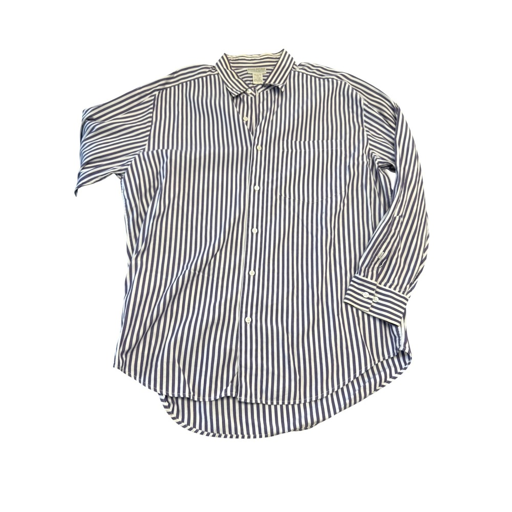 Banana Republic Safari & Travel Striped Cotton Shirt Mens Purple Vintage 80s 90s